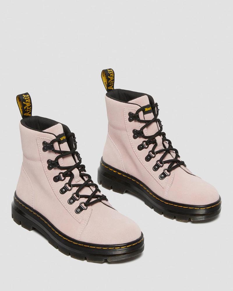 Dr Martens Combs Women Suede Enkellaars Dames Roze | NL 707ILH